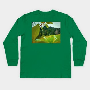 cottage in the woods Kids Long Sleeve T-Shirt